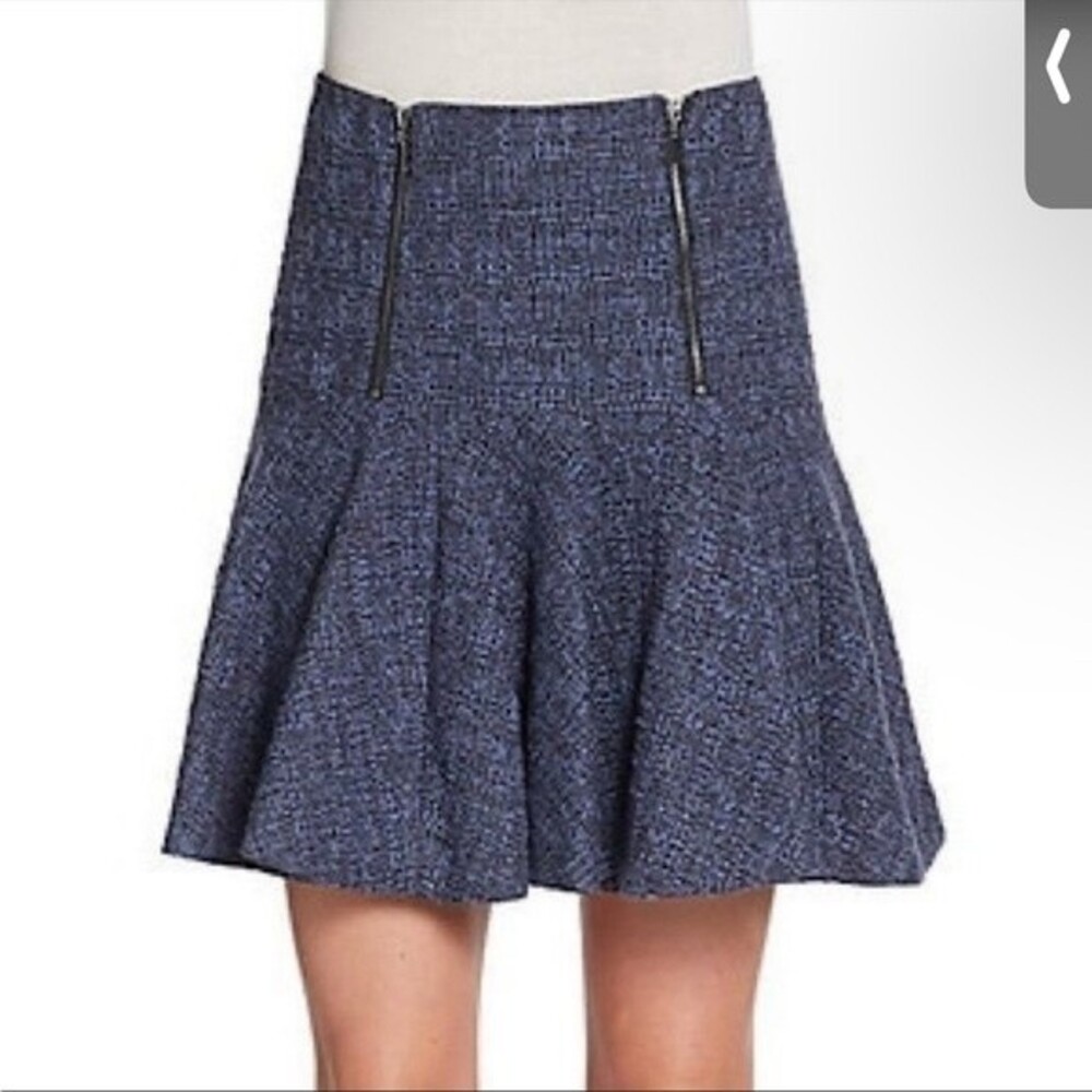 Rebecca Taylor Double Zip Flounce Tweed Skirt in Women's Size 6